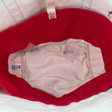 LANDS END Red & Blue Plaid Handled Canvas Tote Bag Purse