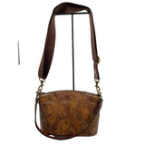 PATRICIA NASH Brown OWL Print Leather MARCIA Convertible Shoulder / Crossbody Purse