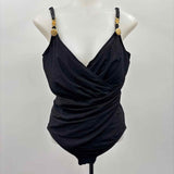 The Slim Suit Women's Size 14 Black Solid Swimsuit