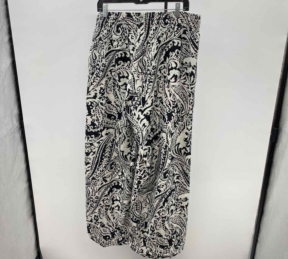Ralph Lauren Women's Size 16 Black Paisley Pants