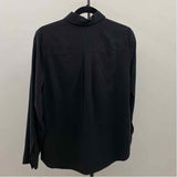 Chico's Women's Size M Black Floral Long Sleeve Shirt