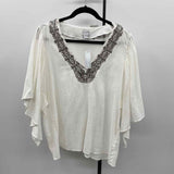 Chico's Women's Size XL White Textured Long Sleeve Shirt