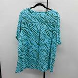 Chico's Women's Size XL Aqua Zebra Short Sleeve Shirt