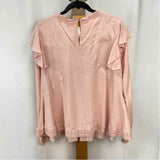Grace & Karma Women's Size M Pink ruffle Long Sleeve Shirt