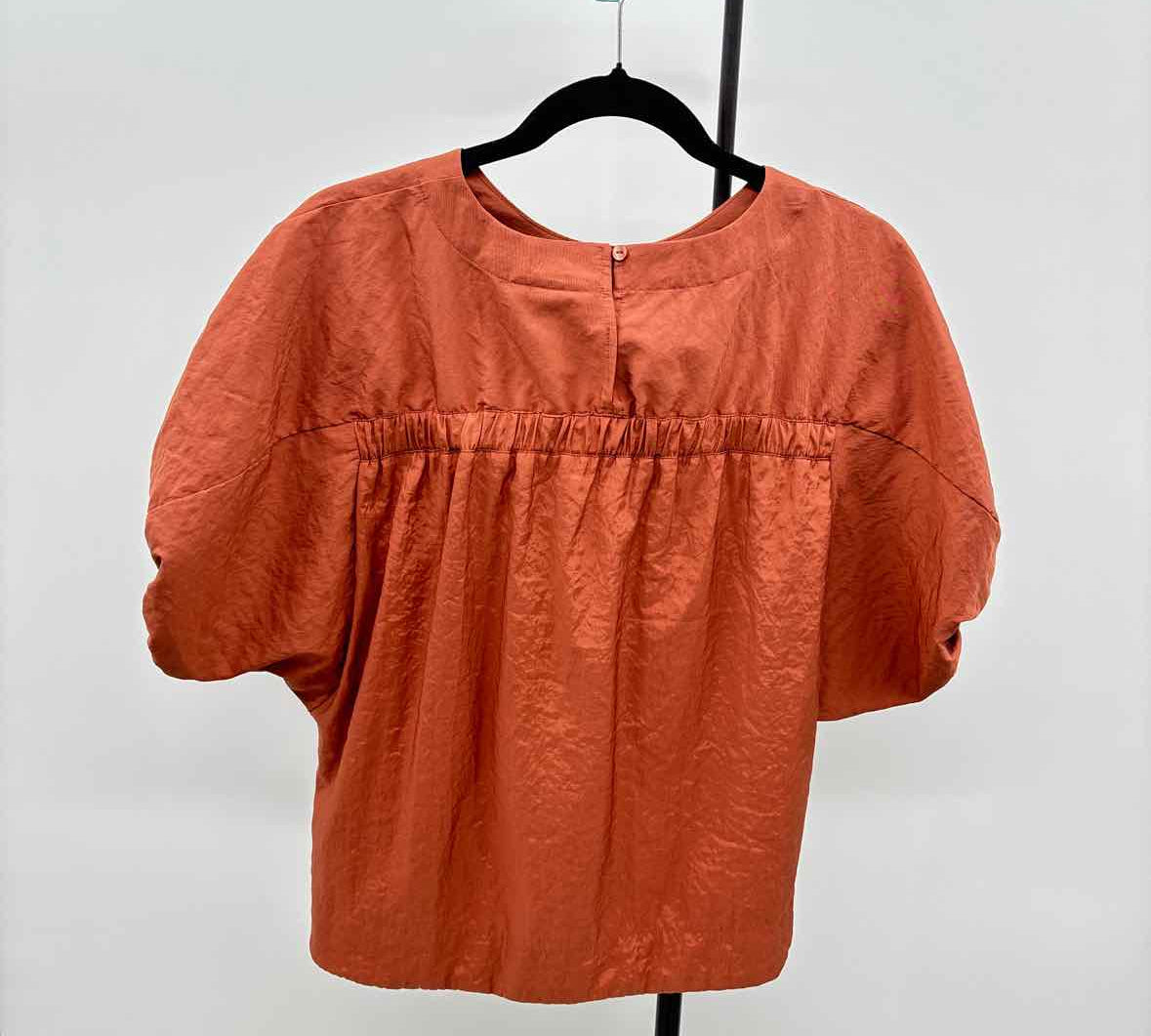 Prologue Women's Size S Rust Solid Short Sleeve Shirt