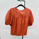 Prologue Women's Size S Rust Solid Short Sleeve Shirt