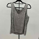 Talbots Women's Size M Charcoal Sequins Sleeveless Shirt