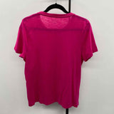 J Crew Women's Size L Fuschia Solid Short Sleeve Shirt