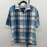 Tommy Bahama Men's Size L Blue Plaid Short Sleeve Shirt