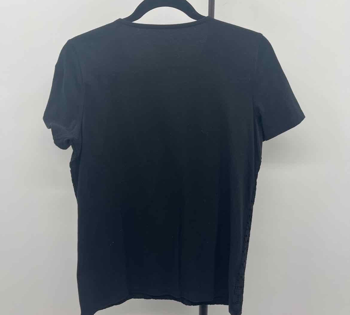 Talbots Women's Size S Black Textured Short Sleeve Shirt