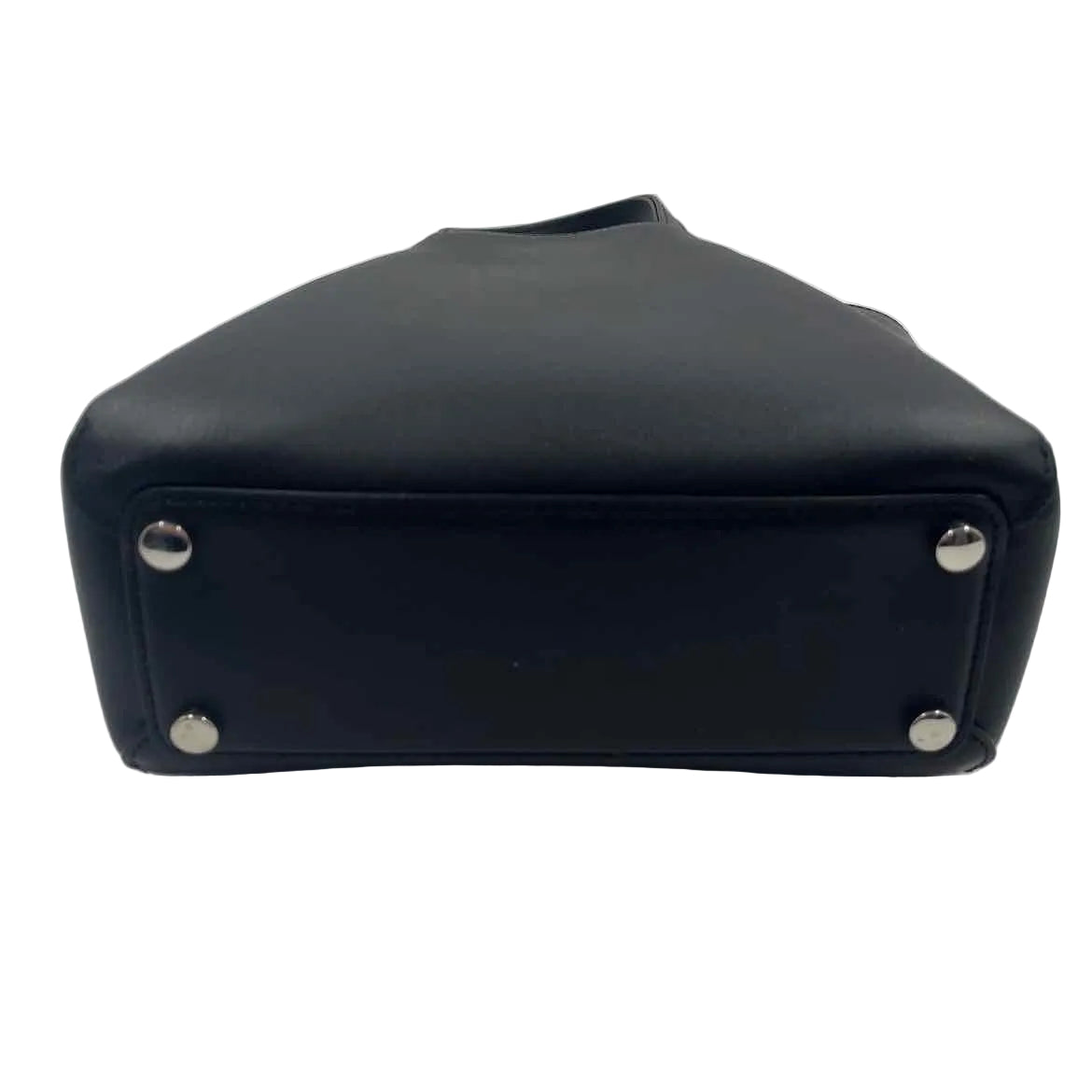 Bottom KAAI Black Leather MINI PYRAMID Handled Tote w/Opt Crossbody Strap