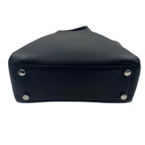 Bottom KAAI Black Leather MINI PYRAMID Handled Tote w/Opt Crossbody Strap
