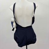 Oscar De La Renta Women's Size 12 Navy Solid Swimsuit