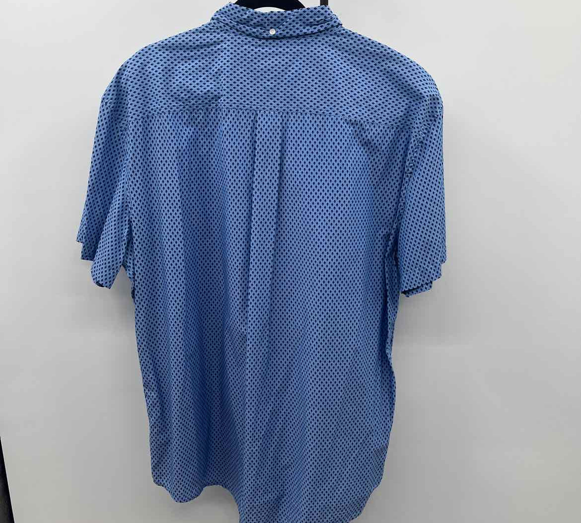 Tommy Hilfiger Men's Size XXL Blue Diamond Short Sleeve Shirt