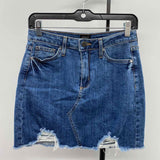 Just Black Women's Size 6 Blue Distressed Skirt