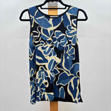 Chico's Women's Size S Blue Floral Sleeveless Shirt