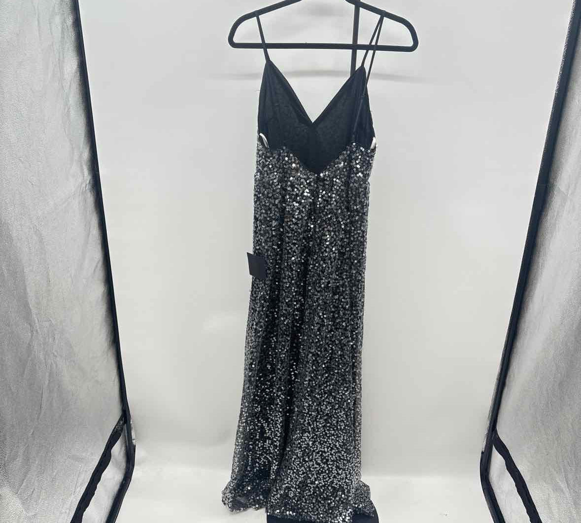 Lulus Women's Size 10 Black Sequins Gown/Evening Wear