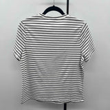 Cynthia Rowley Women's Size M White Stripe Short Sleeve Shirt