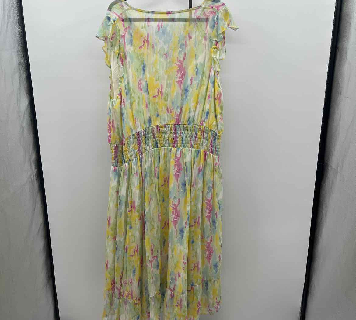 Anthropologie Women's Size 20W Yellow Watercolor Dress