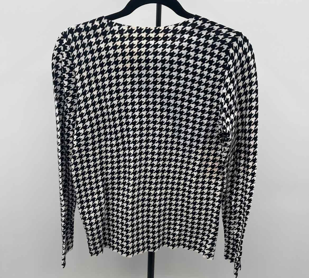 J Crew Women's Size S Black Houndstooth Sweater