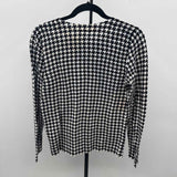 J Crew Women's Size S Black Houndstooth Sweater