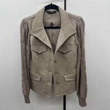 White House Black Market Women's Size M Tan Knit Jacket