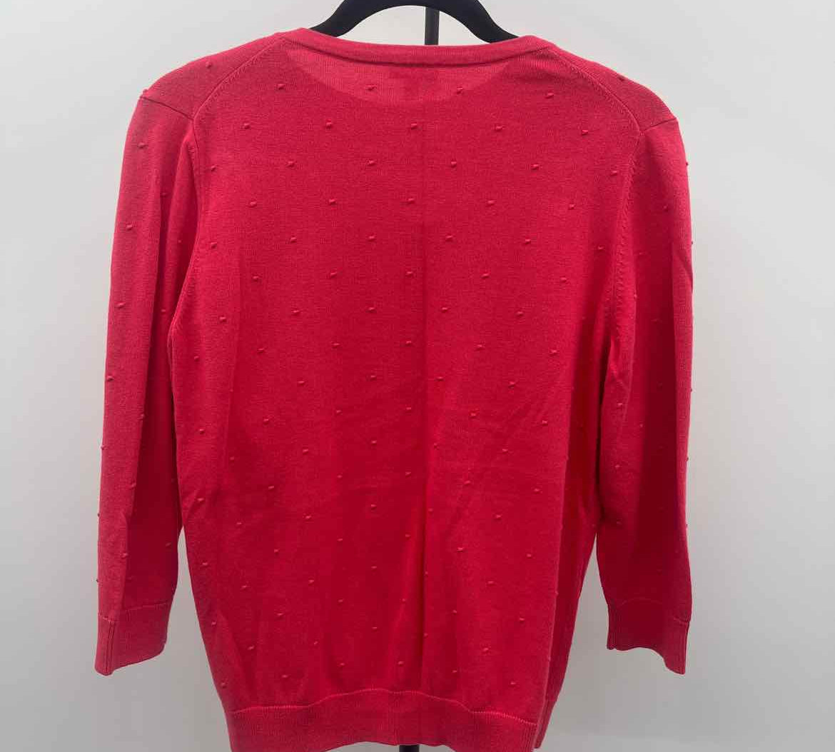 Talbots Women's Size S Red Textured Cardigan