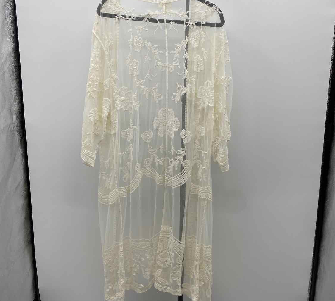 Dizzy Lizzie Women's Size L Ivory Lace Cardigan