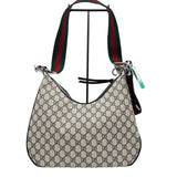 GUCCI Navy Blue & Cream ATTACHE Shoulder Bag Purse w/Additional Strap