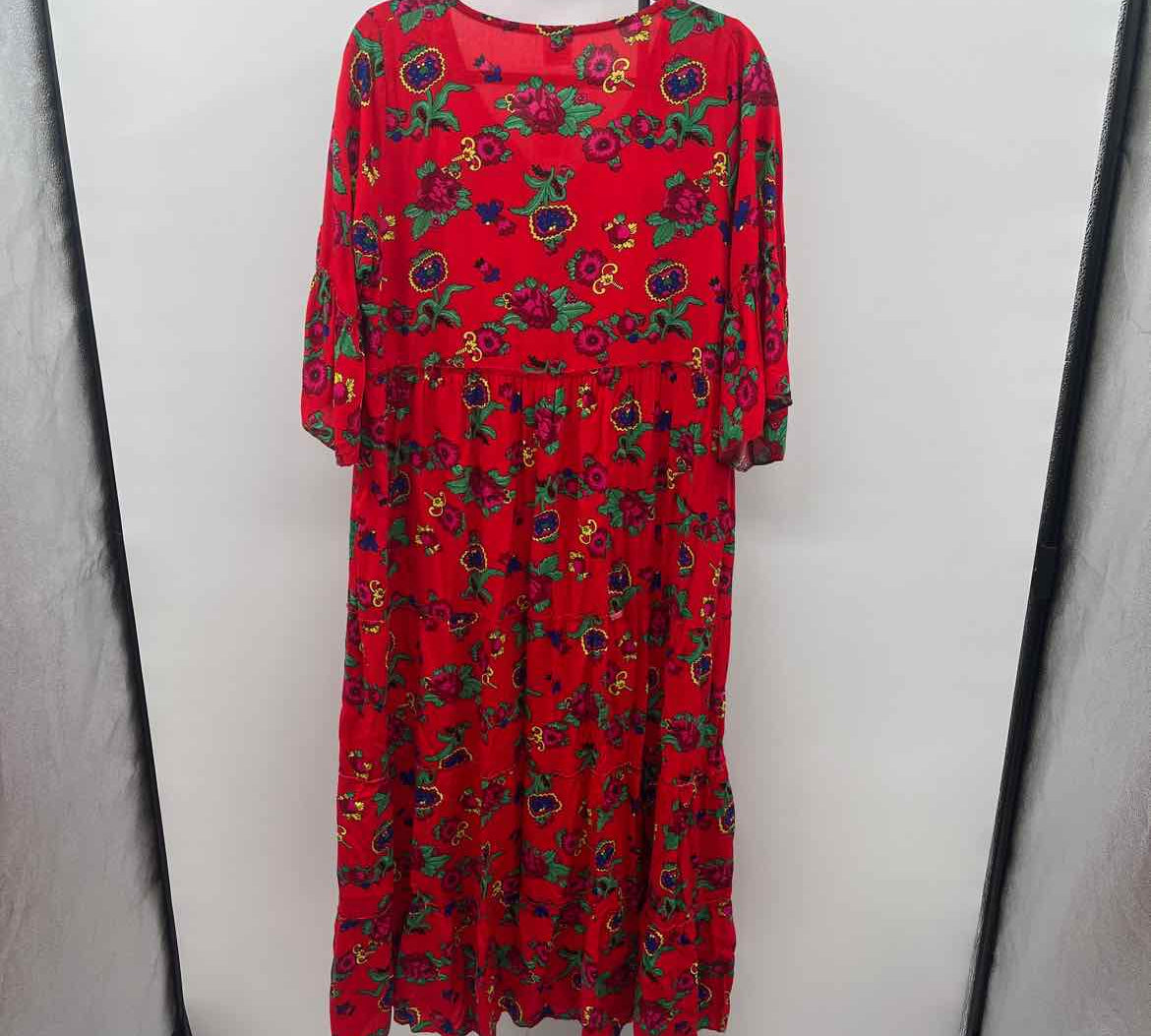 Turkis Otantik Women's Size 16 Red Floral Dress