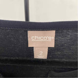 Chico's Women's Size L Black Solid Long Sleeve Shirt