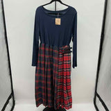 Bloomchic Women's Size 14 Navy Plaid Dress