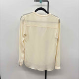 Bellatrix Women's Size XS Ivory Solid Long Sleeve Shirt