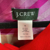 J Crew Women's Size 12 Red Solid Coat