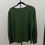 Ann Taylor Women's Size L Green Solid Long Sleeve Shirt