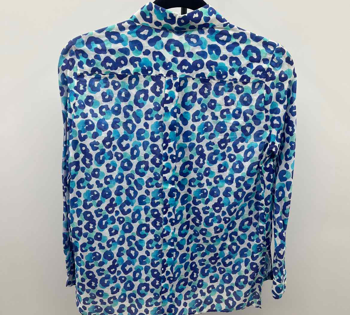 Vilagallo Women's Size XS Blue Spotted Long Sleeve Shirt