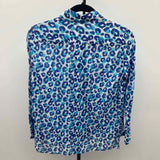 Vilagallo Women's Size XS Blue Spotted Long Sleeve Shirt