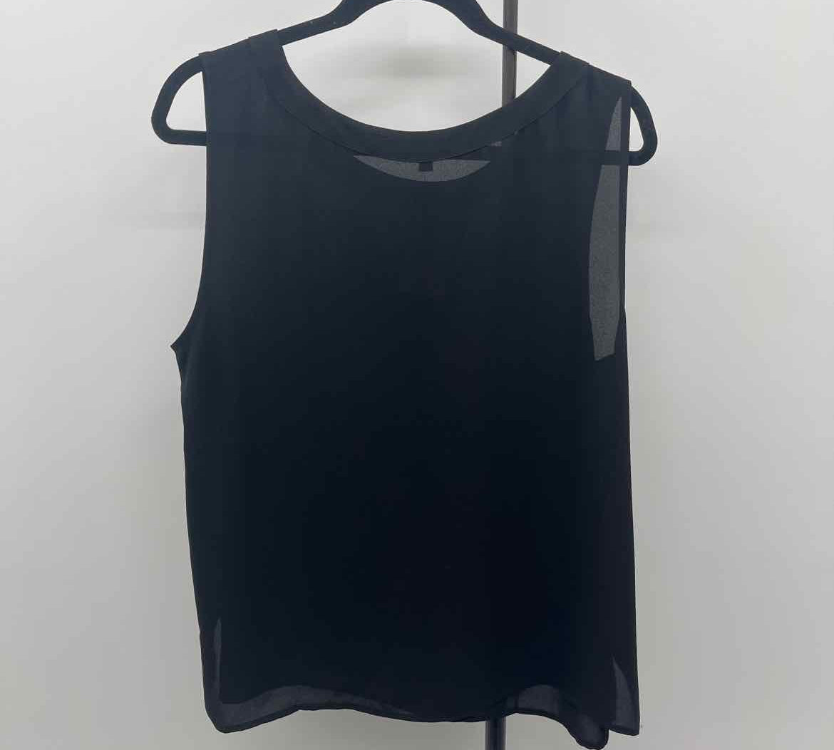 Talbots Women's Size L Black Solid Sleeveless Shirt