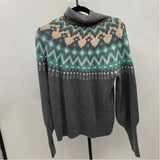 Sundance Women's Size L Charcoal Fair Isle Sweater