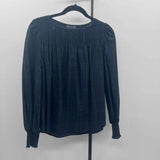 Duffield Lane Women's Size S Navy Plaid Long Sleeve Shirt