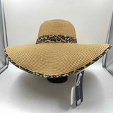 Adrienne Vittadini Women's Tan New with Tags Animal Print Sun Hat