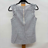 Duffield Lane Women's Size S Blue Stripe Sleeveless Shirt