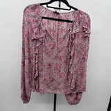 Ann Taylor Women's Size S Pink Floral Long Sleeve Shirt