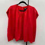 DKNY Women's Size M Red Solid Short Sleeve Shirt