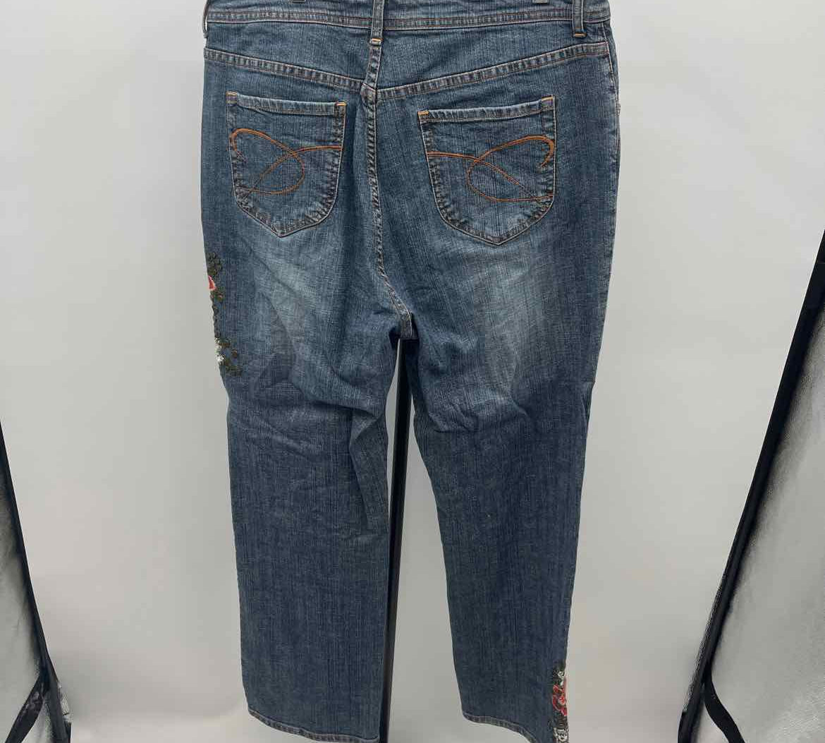 Chico's Women's Size 14 Blue Embroidered Jeans