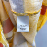 Simply Vera Wang Women's Size L Yellow Abstract Short Sleeve Shirt