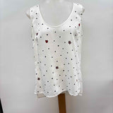Badgley Mischka Women's Size M Ivory dotted Sleeveless Shirt