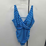 Bal Harbor Women's Size 20W Blue Stripe Swimsuit - 1 Piece