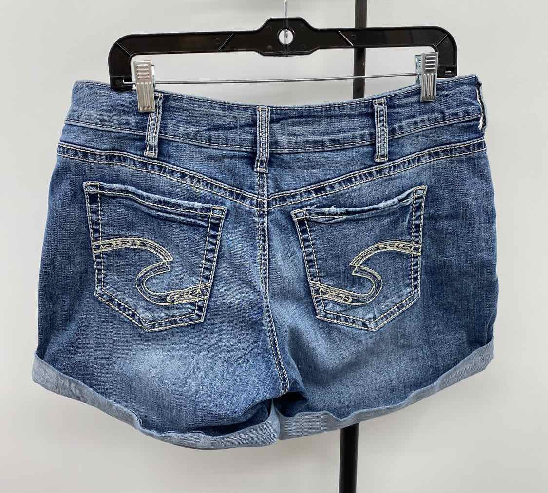 Silver Women's Size 14 Blue Distressed Shorts