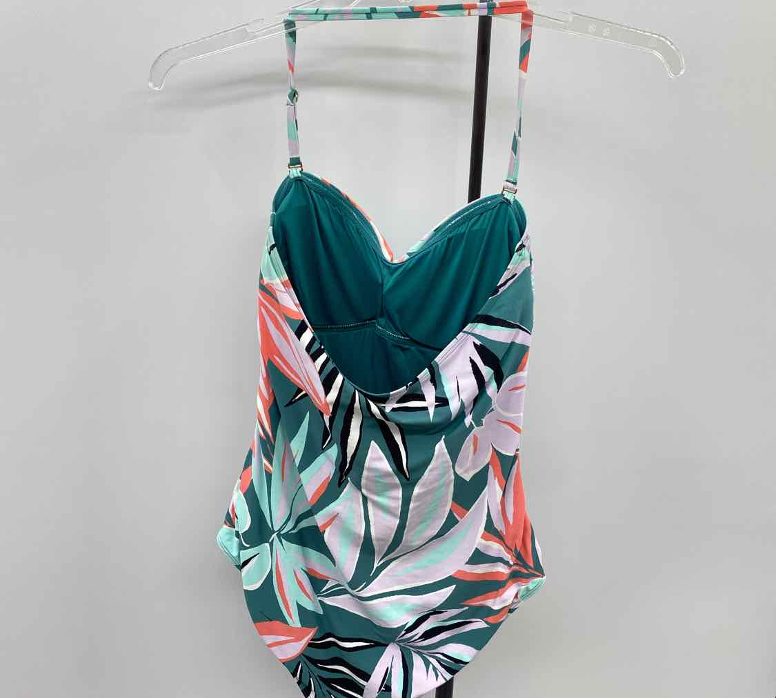 Anne Cole Women's Size 14 Green Leaf Swimsuit - 1 Piece